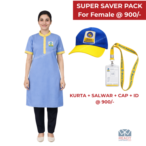 BPCL DSW UNIFORM – FEMALE – SUPER SAVER PACK (Kurta + Salwar + Cap + ID)