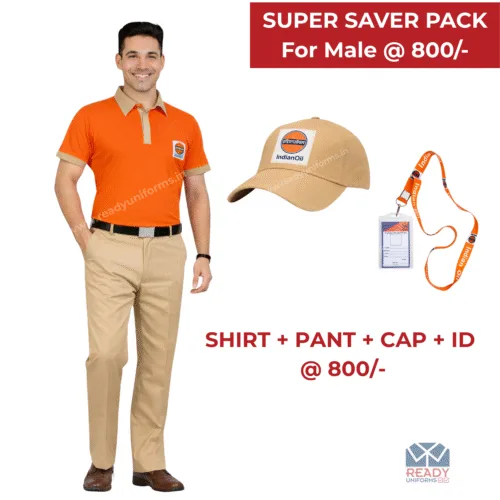 IOCL CA UNIFORM – MALE – SUPER SAVER PACK (Shirt + Pant + Cap + ID)